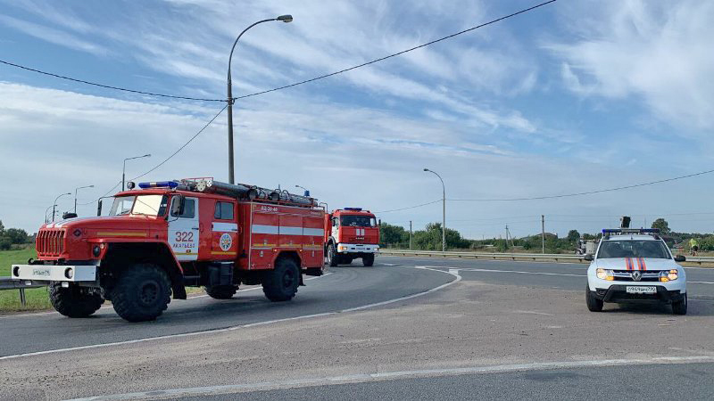 Сводный отряд пожарных Московской области направлен на борьбу с лесными пожарами в Рязань