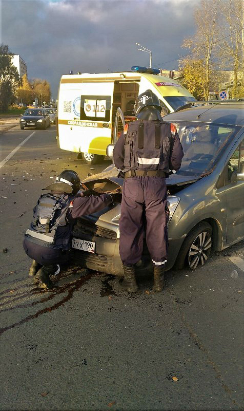 Спасатели ГКУ МО «Мособлпожспас» предотвратили взрыв газового оборудования автомобиля, попавшего в ДТП